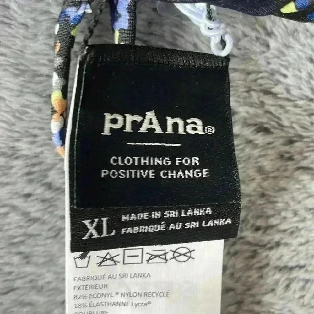 Prana Jess Reversible Bikini Top in Black/Floral - Size XL NWT - Picture 7 of 8